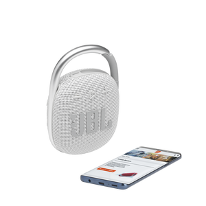 JBL Clip 4 - White - Ultra-portable Waterproof Speaker - Detailshot 1